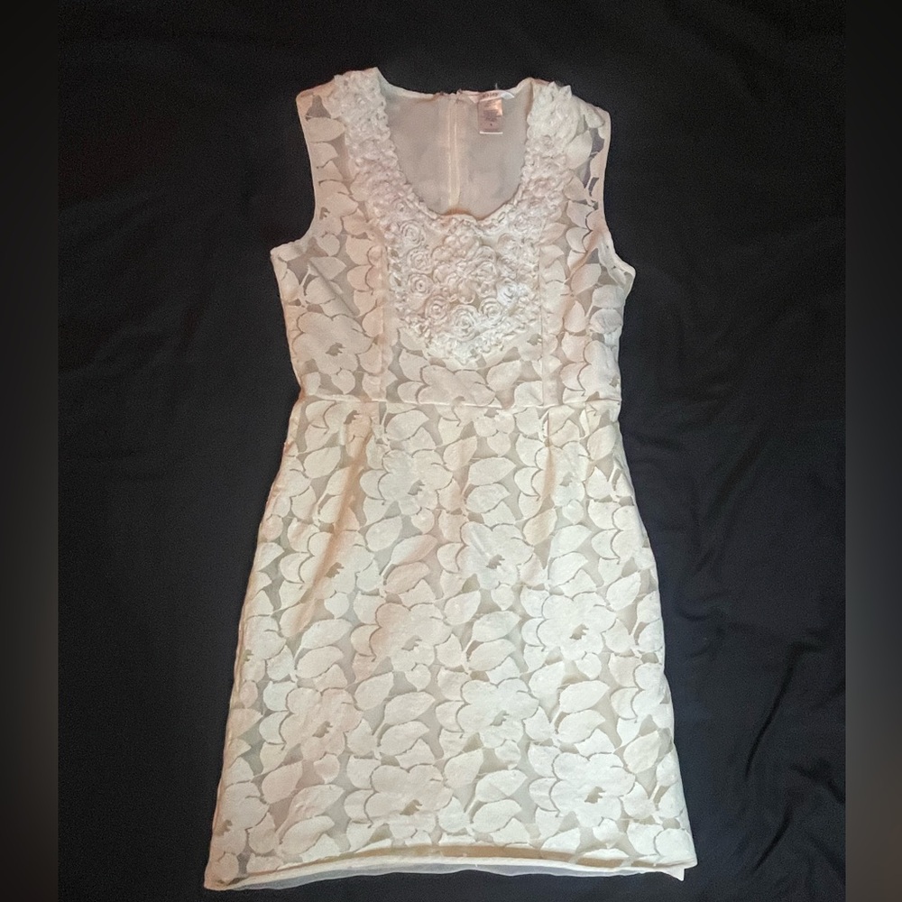 Esley Women's Floral Lace Dress - Cream -‎ Size Small